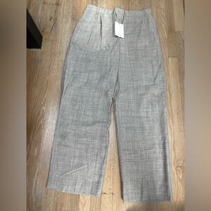 NWT Rohe Womens Dress Pants Slacks Wide-Leg Pleated Stone Melange Gray Size 42